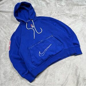 Nike Philadelphia 76ers Courtside Hoodie Mens M NBA Sixers Blue Pullover Anorak